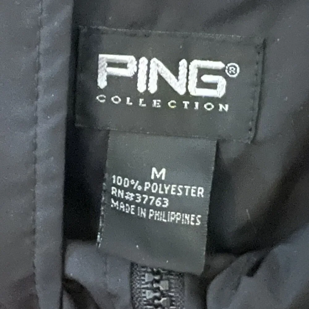 PING Jacket Travel Channel Black Full Zip Weather Resistant Oversized Medium